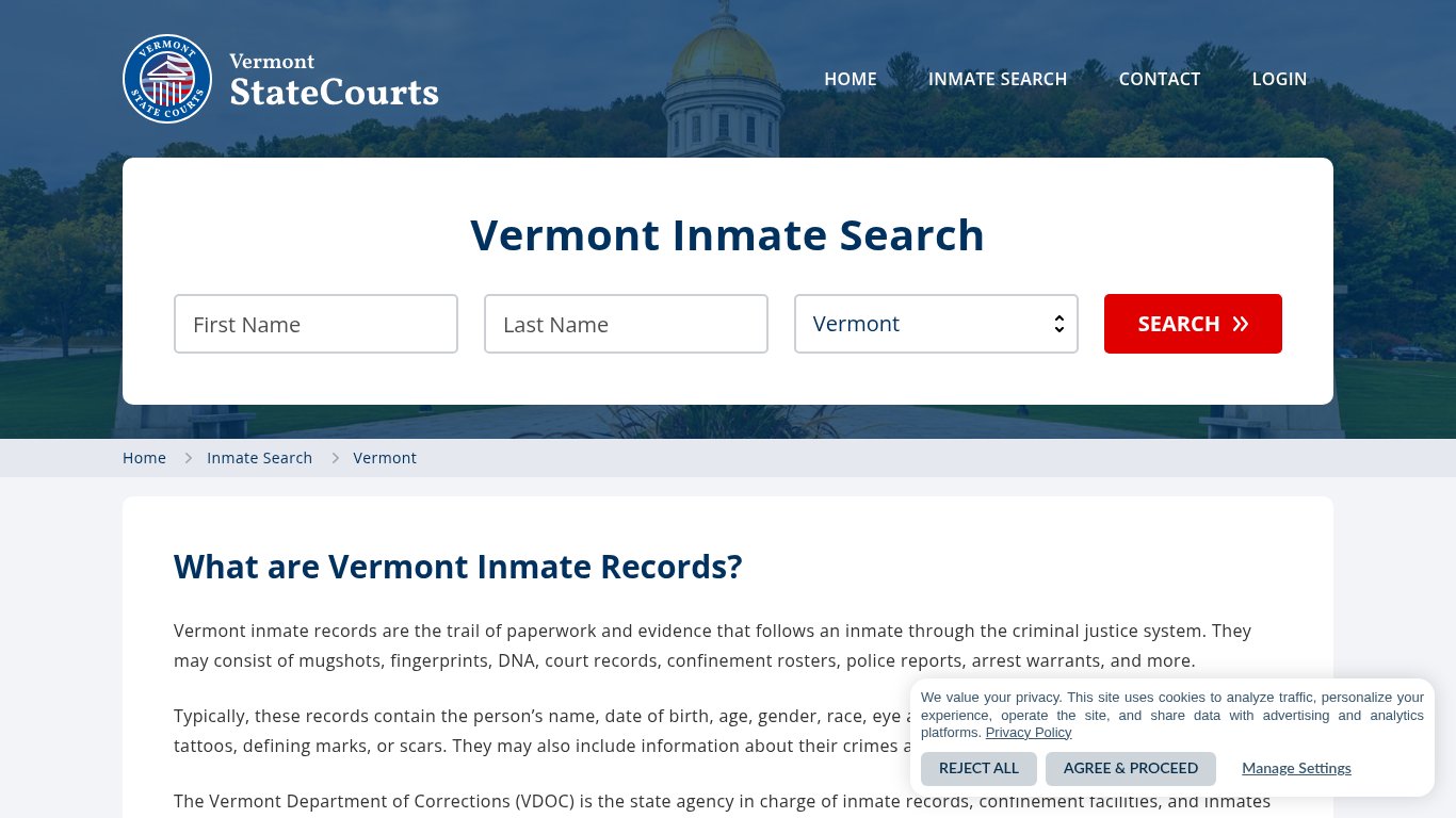 Vermont Inmate Search, Prison and Jail Information - StateCourts